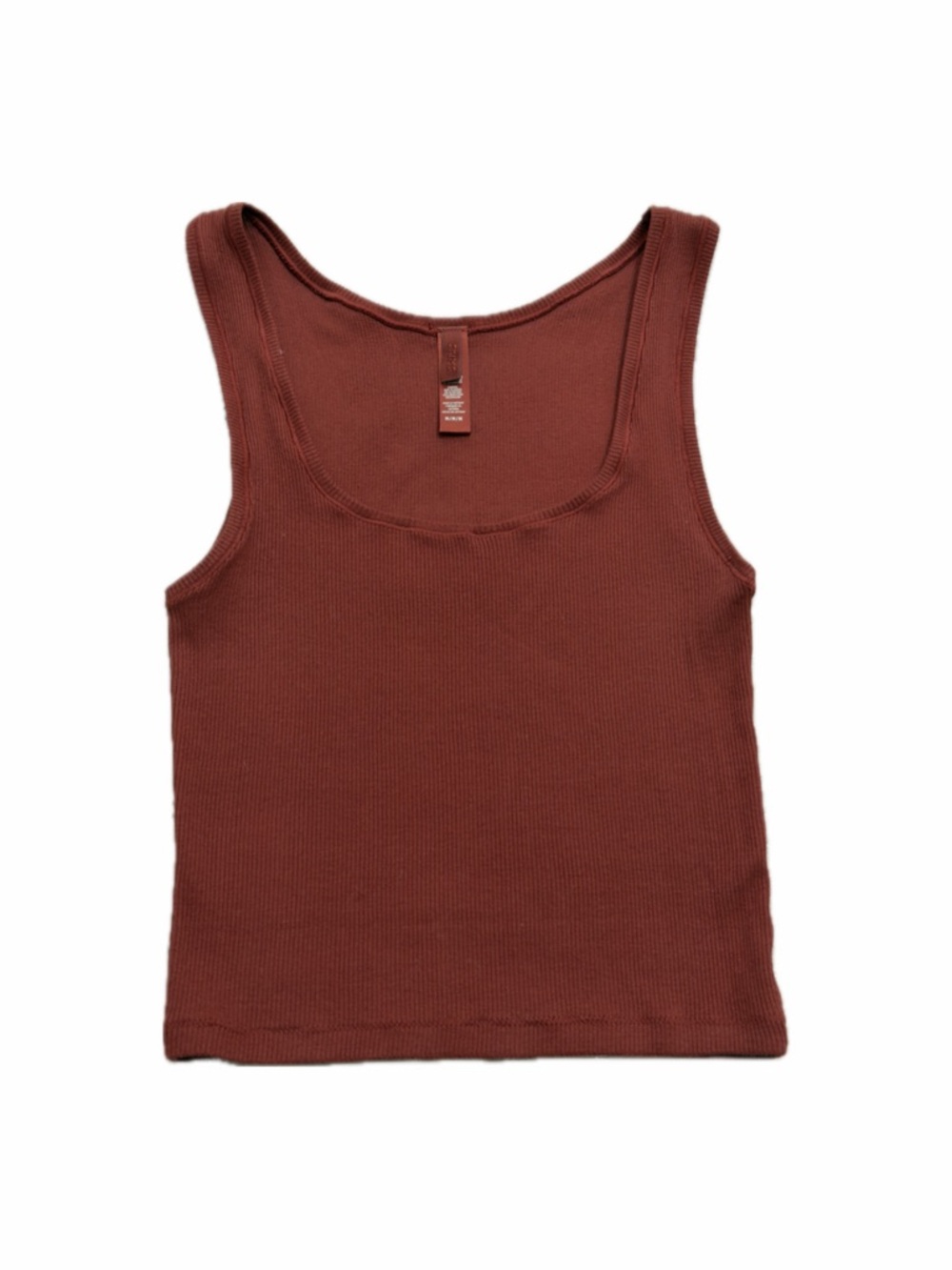 Skims rust red cotton ribbed tank top